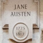 2025-10-21 Jane Austen Header Jan Austen's memorial stone at Westminster abbey